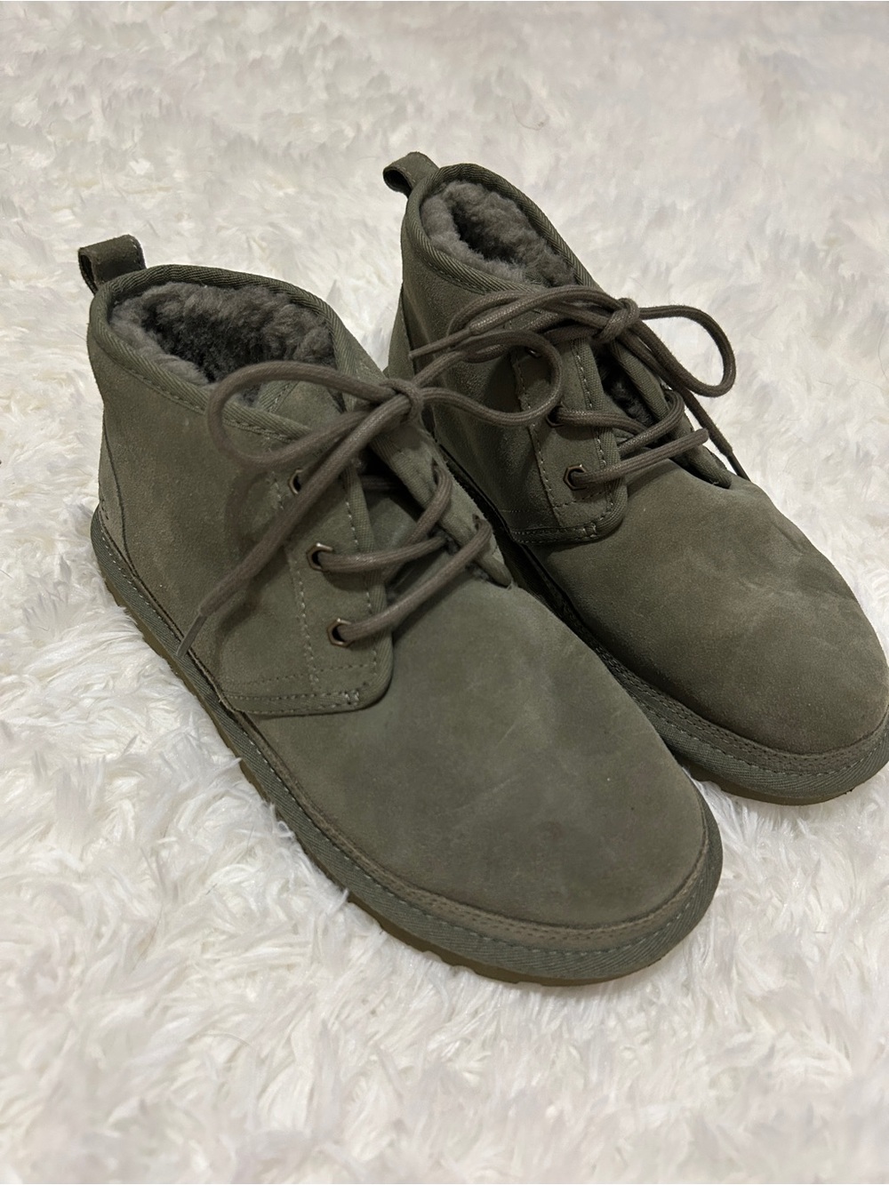 Women’s Olive Suede Lace-Up UGG Boots